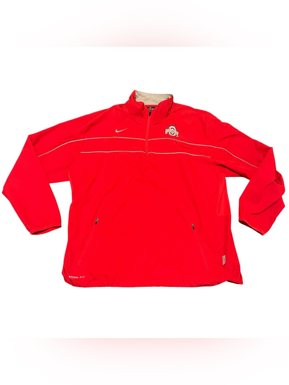 Ohio State Buckeyes Nike Storm Fit Red Embroidered 1/4 Zip Jacket- XL